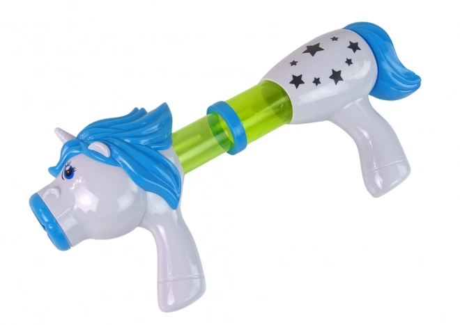 Pistola lancia morbide palline Unicorno Blu