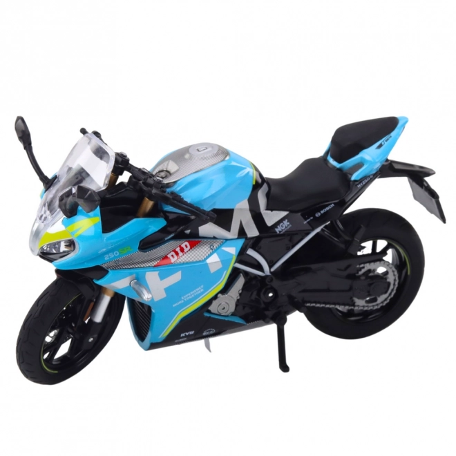 Motocicletta sportiva metallica blu 1:12