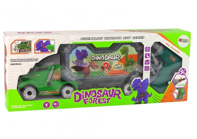 Set camion da smontare con dinosauro e trapano fai-da-te