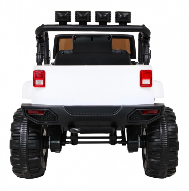 Jeep bianco fuoristrada per bambini a batteria + telecomando + luci e suoni