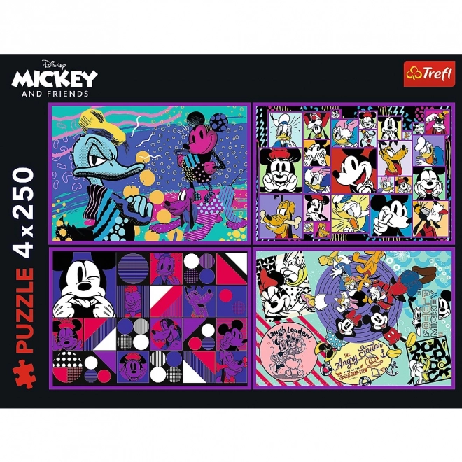 Puzzle 4 x 250 pezzi Topolino