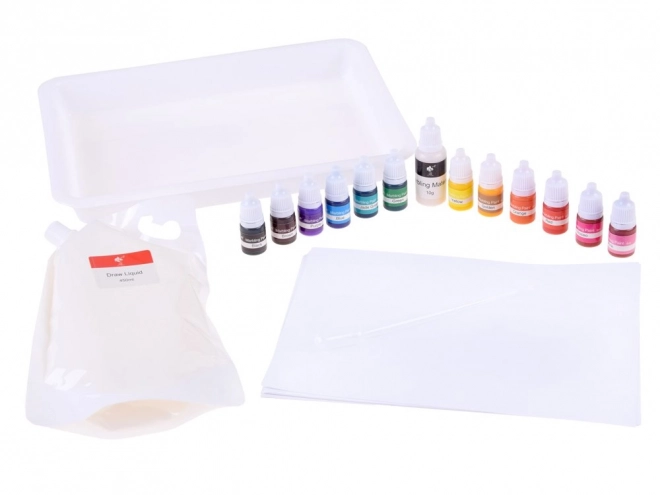 Set pittura in acqua Ebru con colori