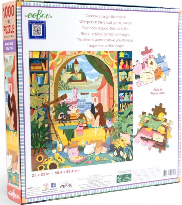 Puzzle quadrato Relax Con I Libri 1000 pezzi