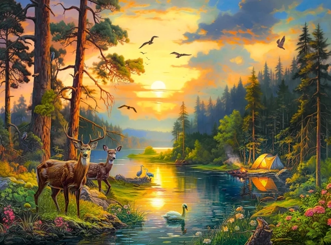 Puzzle Castorland Tramonto sul Fiume 3000 Pezzi