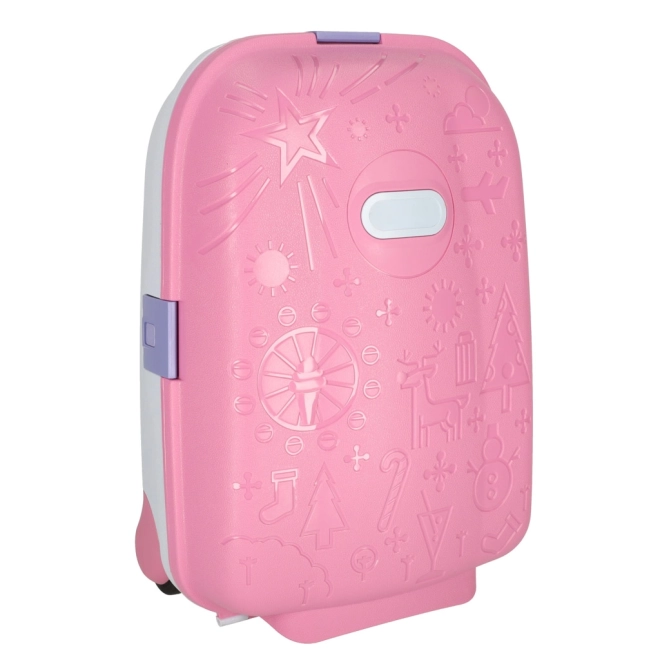 Valigia da viaggio per bambini con ruote LED rosa – Rosa