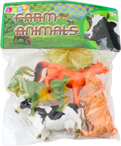 Set di figurine di animali da fattoria cavallo, capra, mucca, maiale 4 pz