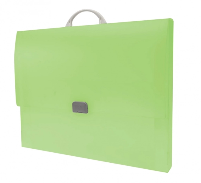 Valigetta plastica con chiusura A3 verde Opaline Frosty