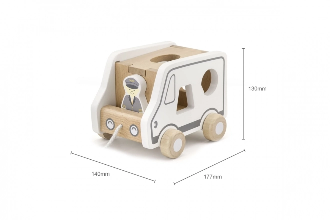 Camion in legno trainabile e gioco a incastri