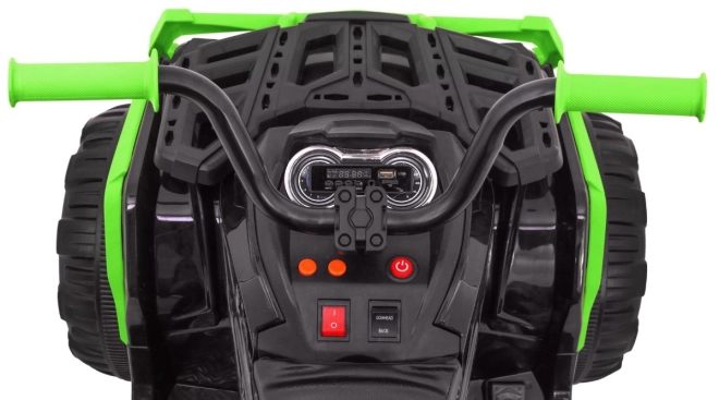Quadriciclo a batteria per bambini nero/verde + ruote EVA + radio MP3 + LED + avvio lento
