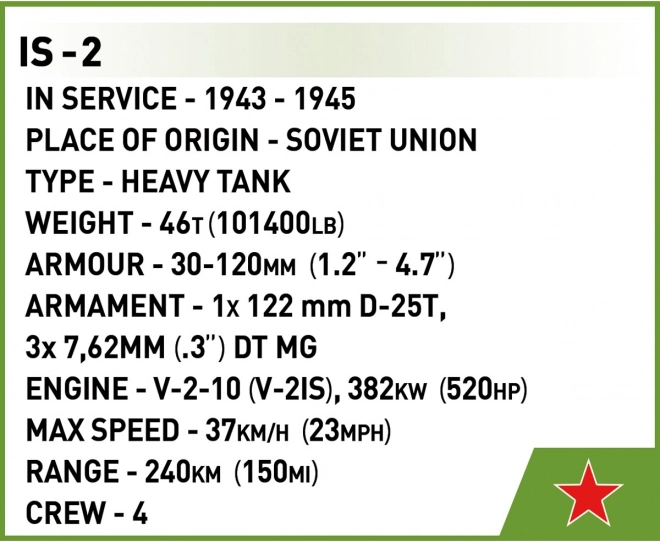 modellino di Carro Armato IS-2 della Seconda Guerra Mondiale