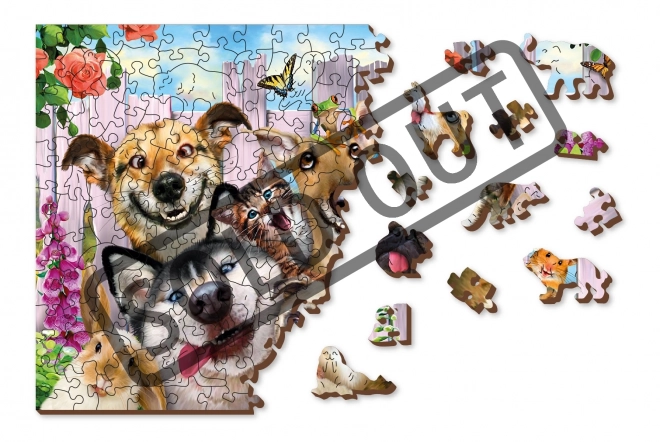 Puzzle in legno Wooden City pazzi animali 2 in 1