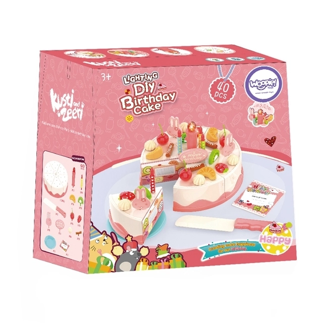 Torta di compleanno Woopie da tagliare con frutta e candeline - 40 pezzi