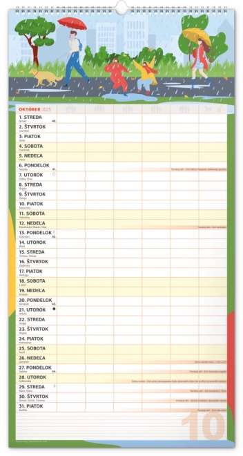 Calendario da parete pianificatore familiare XXL 2025