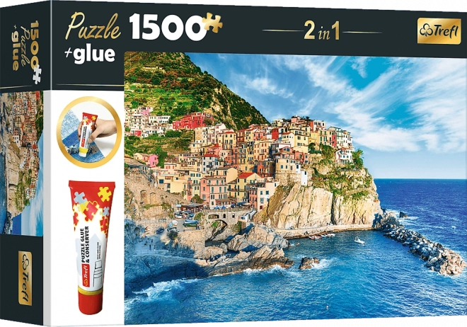 Puzzle 2 in 1 con Colla Manarola Liguria 1500 Pezzi