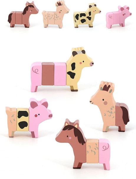Vilac puzzle magnetico in legno di animali della fattoria