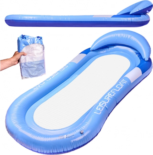 Materassino gonfiabile per piscina con poggiatesta - blu