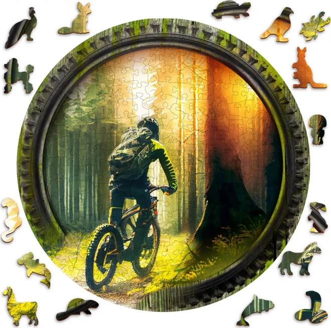 Puzzle in legno Ciclista nel bosco 250 pezzi