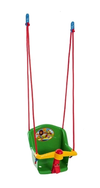 Altalena per bambini con clacson in plastica verde