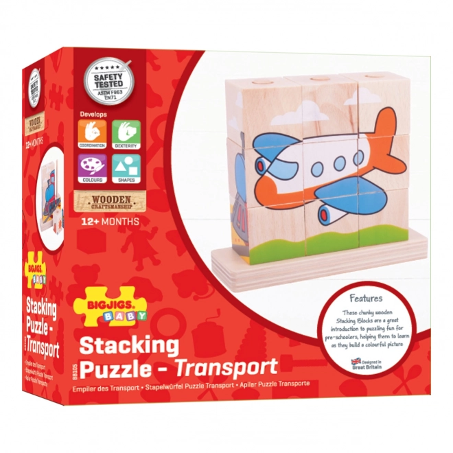 Puzzle in legno Bigjigs Baby Mezzi di trasporto