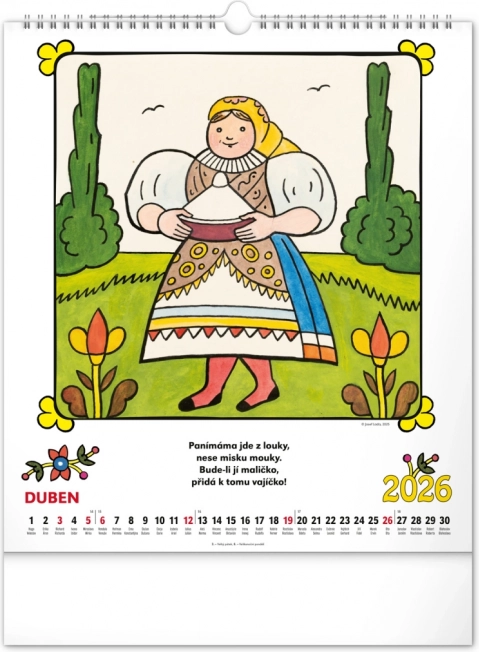 Calendario da parete Josef Lada - Filastrocche 2026