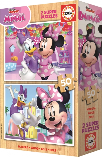 Puzzle in legno Minnie e Daisy 2x50 pezzi