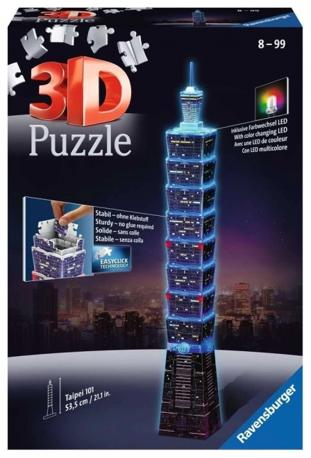 Puzzle 3D Luminoso Taipei 101 Edizione Notturna