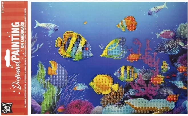 Pittura diamantata su tavoletta Pesciolini 29 × 21 cm