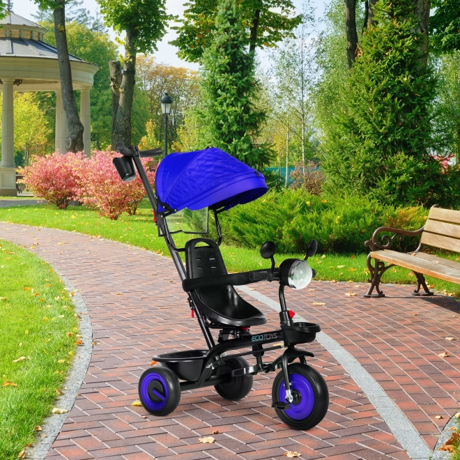 Triciclo passeggino 3 in 1 per bambini con sedile girevole e capottina