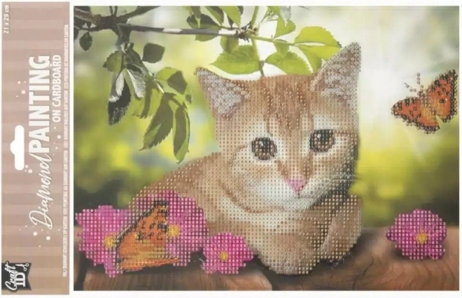Pittura diamantata su tavola Gattino 29 × 21 cm