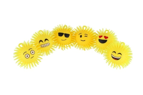 Palla antistress pelosa Emoji con luce