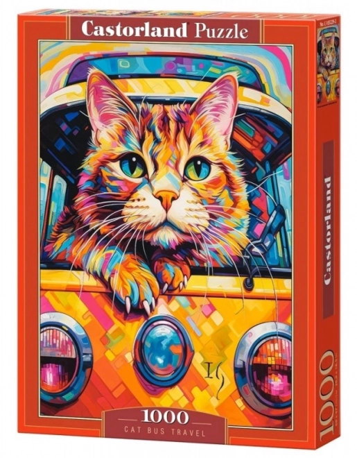 Puzzle 1000 pezzi Gatto Bus Viaggio