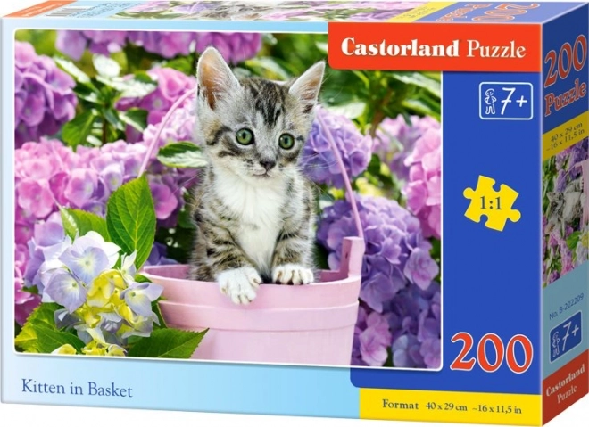 Puzzle Gattino nel Cesto 200 Pezzi