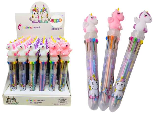 Penna multicolore con unicorno