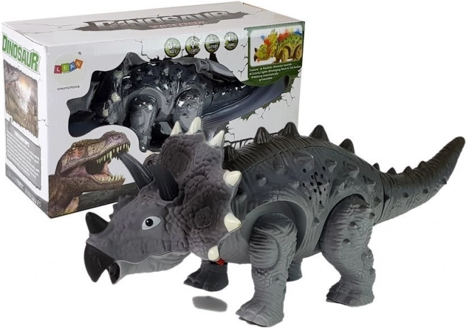 Dinosauro a Batteria Triceratops Grigio