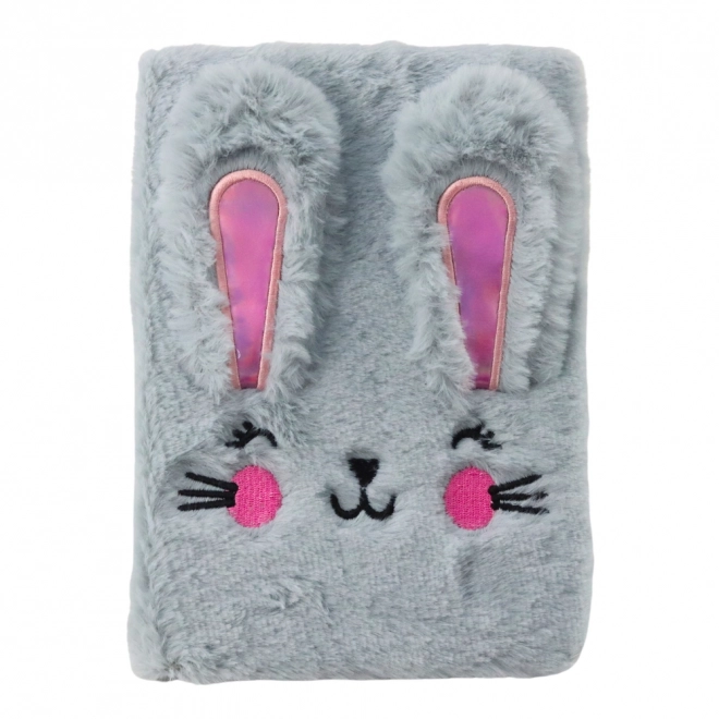 Taccuino di peluche con coniglio colorato A5