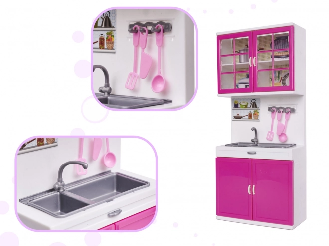 Cucina per bambole con suoni e LED