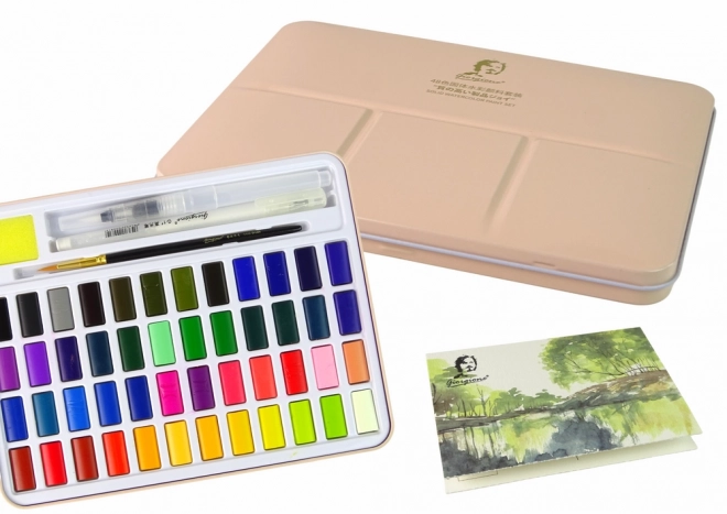 Set artistico 48 colori acquerello con accessori