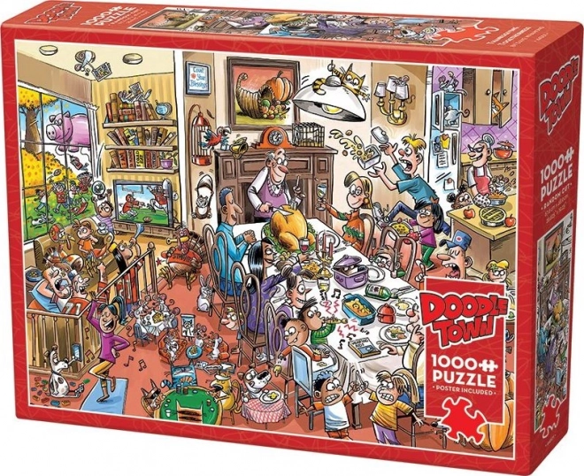 Puzzle Cobble Hill DoodleTown: Felice Ringraziamento 1000 Pezzi