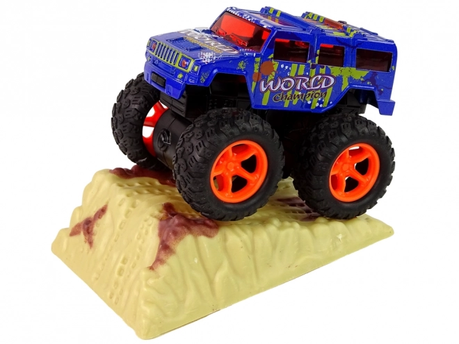 Macchina giocattolo Monster Truck con gomme in gomma e rampa