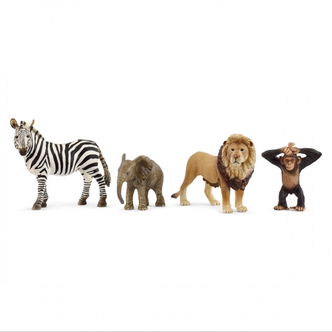 Set 4 figure Wild Life Animali Africani