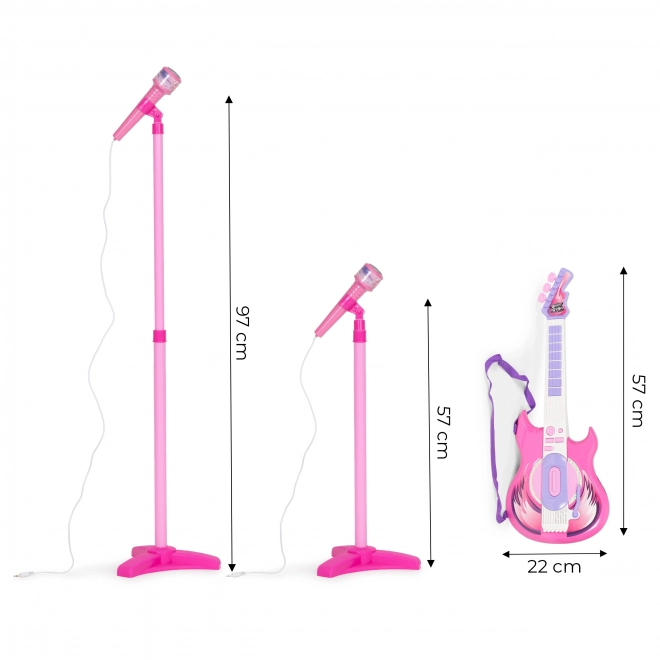 Set chitarra elettrica e microfono con supporto per bambini