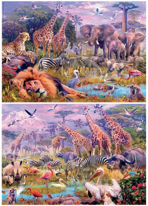 Puzzle panoramico animali selvaggi