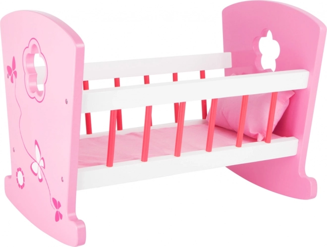 Culla in legno Small Foot con farfalle rosa