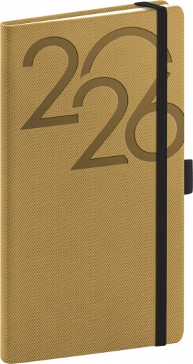 Agenda tascabile in oro 2026