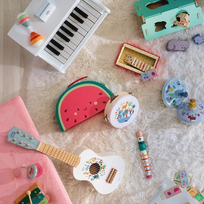 Vilac Flauto di legno a strisce multicolore per bambini