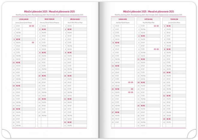 Agenda settimanale Ajax 2025 blu