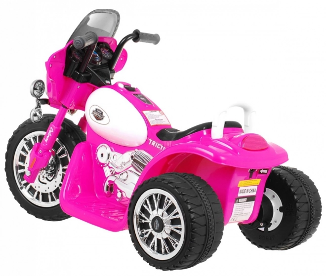 Motocicletta Elettrica Chopper per Bambini Rosa con 3 Ruote, Suoni e Luci LED