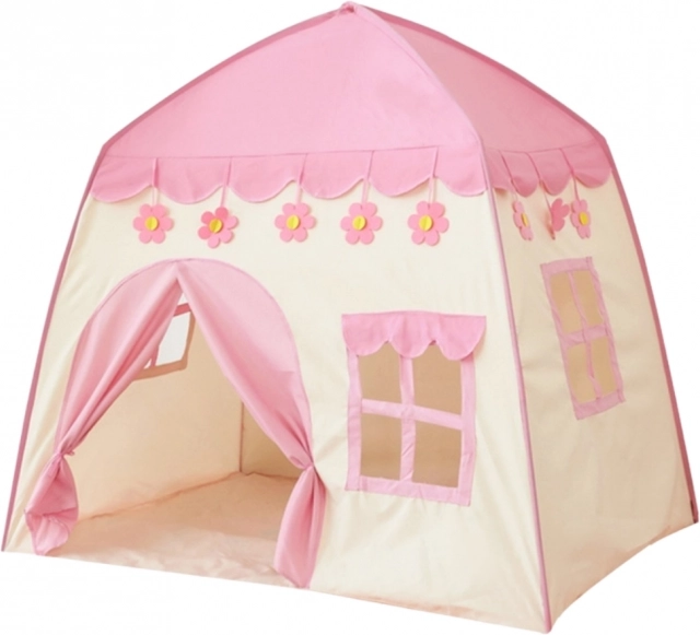 Woopie tenda casetta rosa XXL per bambini con pavimento