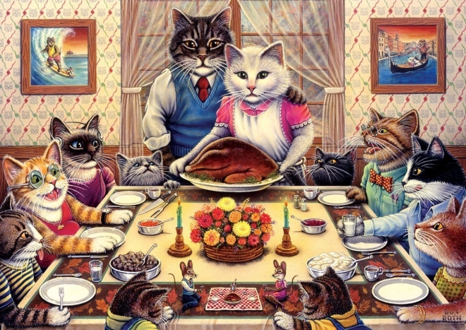 Puzzle famiglia di gatti 260 pezzi