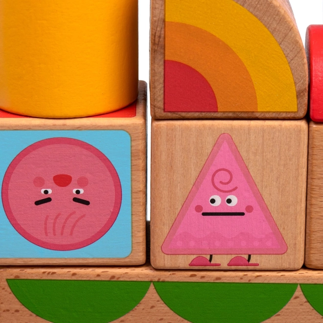 Pezzi in legno colorati con emozioni